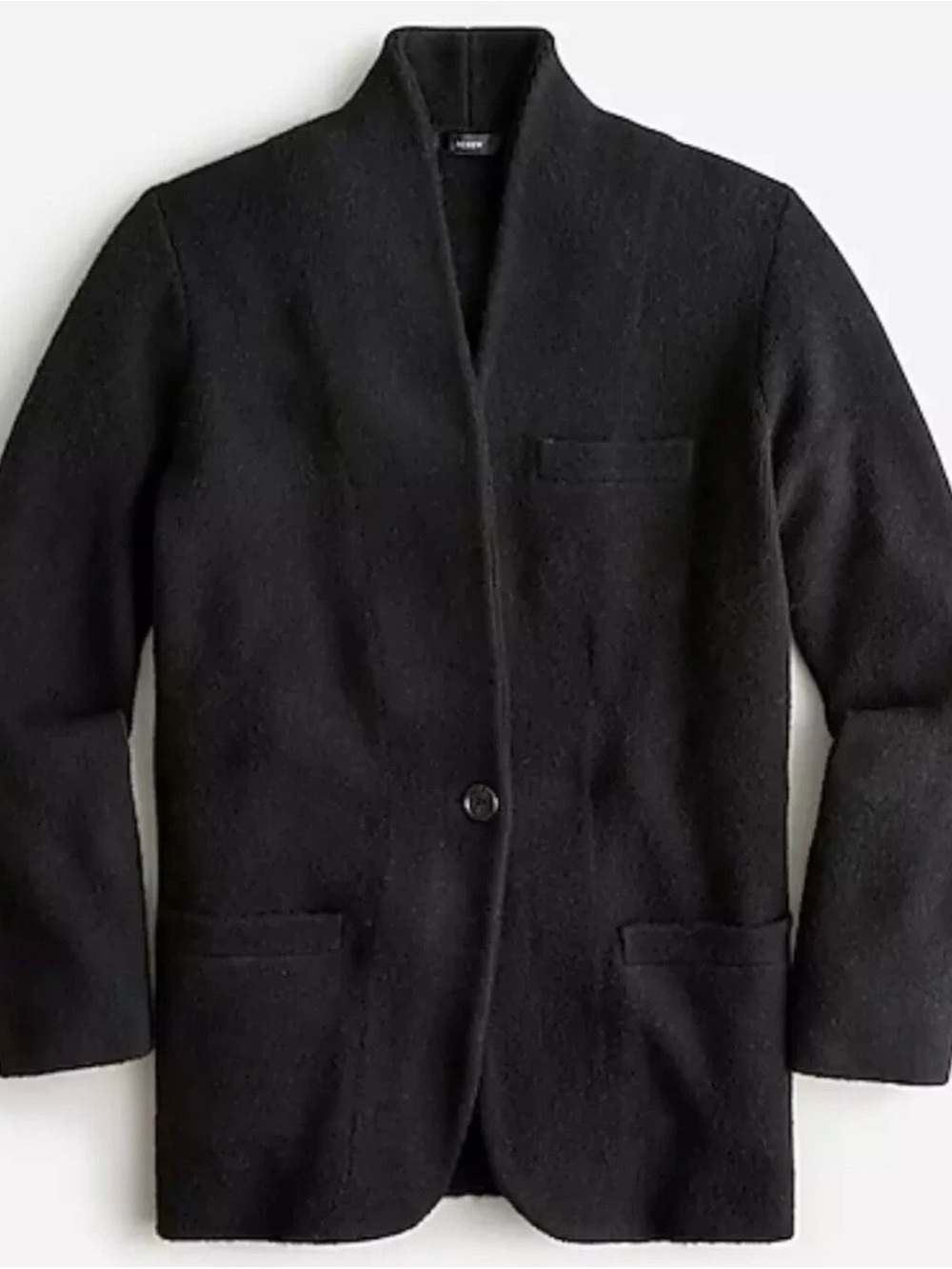 J. CREW Black Single-Button Wool Blend Coat Jacket